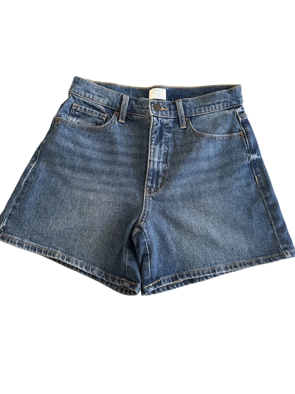 High Rise Denim Shorts, 5"